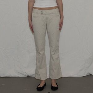 Y2k cream low rise slacks flared size 9 no boundaries